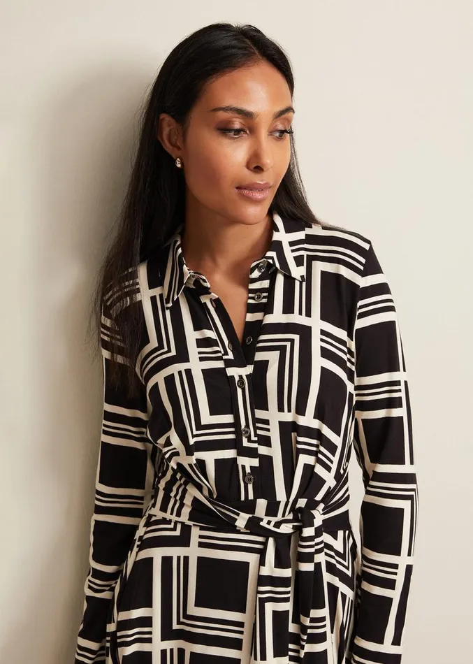 Petite April Midi Dress Blackmulti Women Phase Eight Dresses