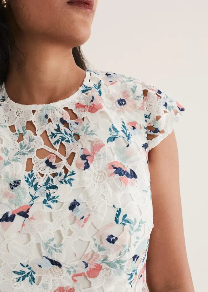 Petite Franky Floral Lace Dress Ivorymulti Women Phase Eight Dresses