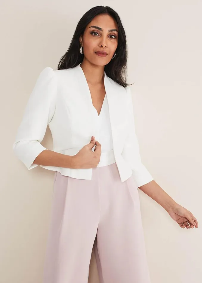 Petite Isabella Bow Jacket Ivory Women Phase Eight Jackets