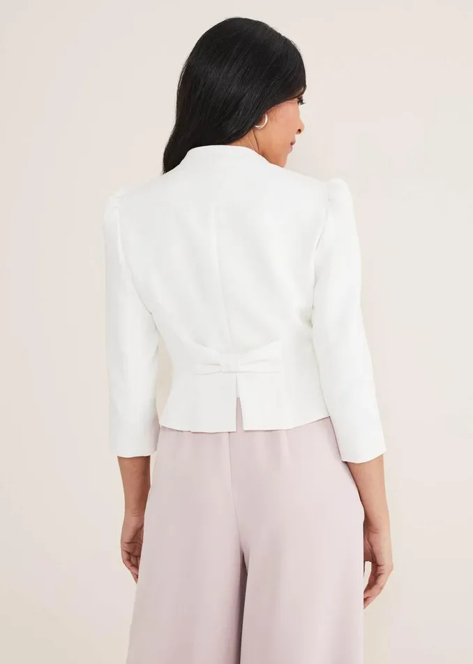 Petite Isabella Bow Jacket Ivory Women Phase Eight Jackets