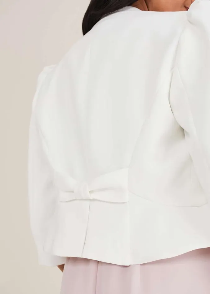 Petite Isabella Bow Jacket Ivory Women Phase Eight Jackets