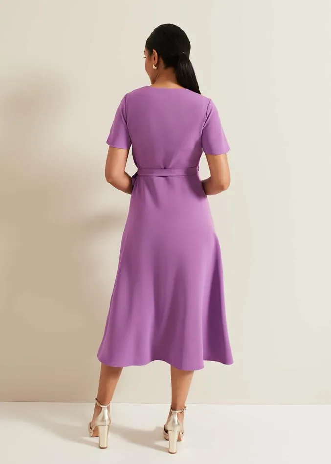 Petite Julissa Frill Wrap Dress Purple Women Phase Eight Dresses