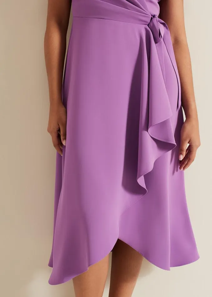 Petite Julissa Frill Wrap Dress Purple Women Phase Eight Dresses