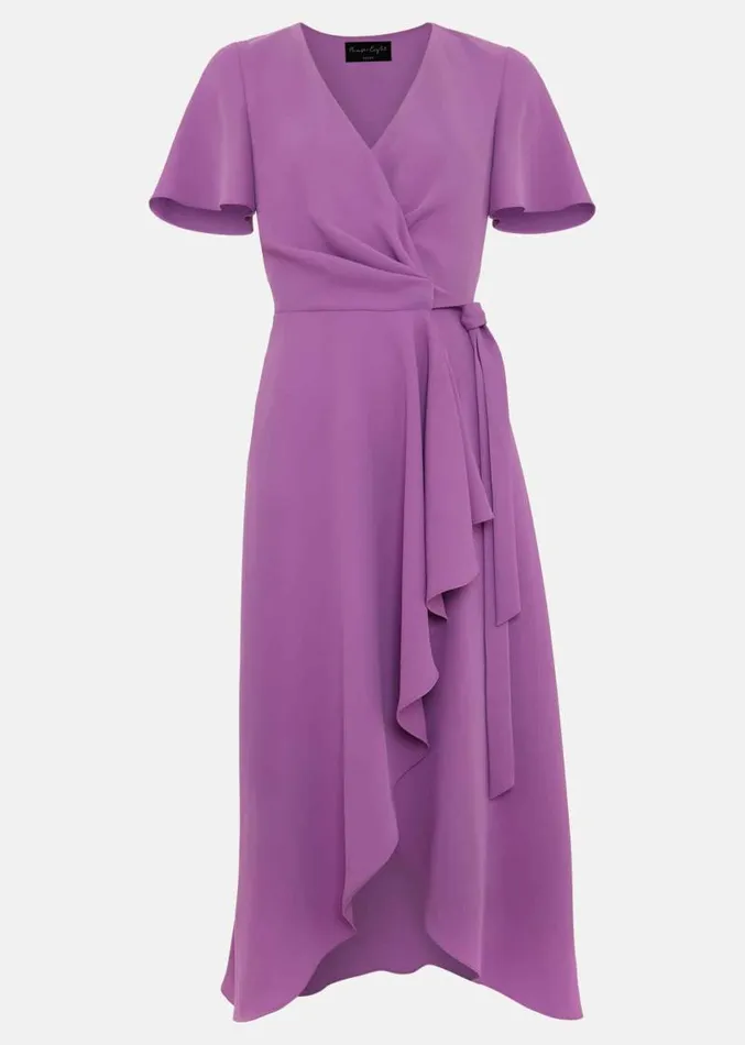 Petite Julissa Frill Wrap Dress Purple Women Phase Eight Dresses