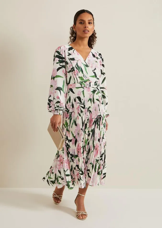 Petite Penny Floral Midi Dress Multicoloured Women Phase Eight Dresses