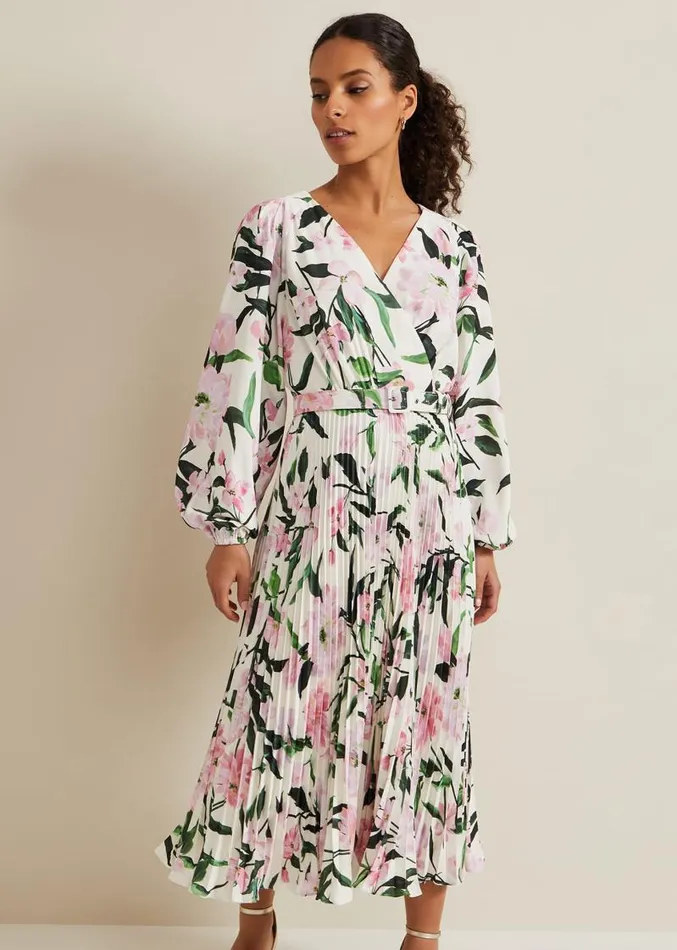 Petite Penny Floral Midi Dress Multicoloured Women Phase Eight Dresses
