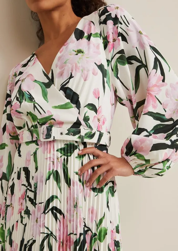 Petite Penny Floral Midi Dress Multicoloured Women Phase Eight Dresses