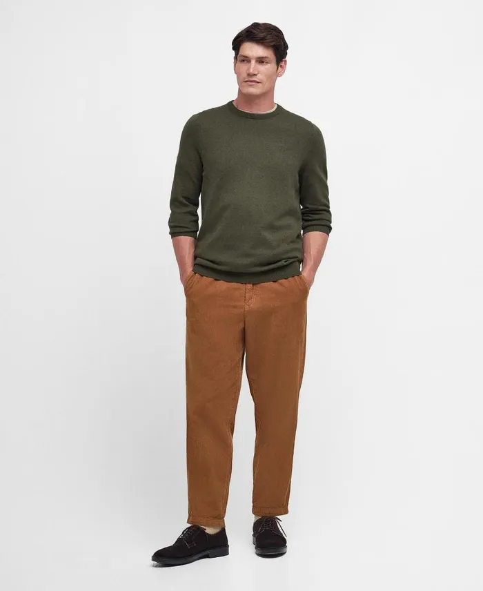 Pima Cotton Knitted Jumper Fired Brick Men Barbour Jumpers