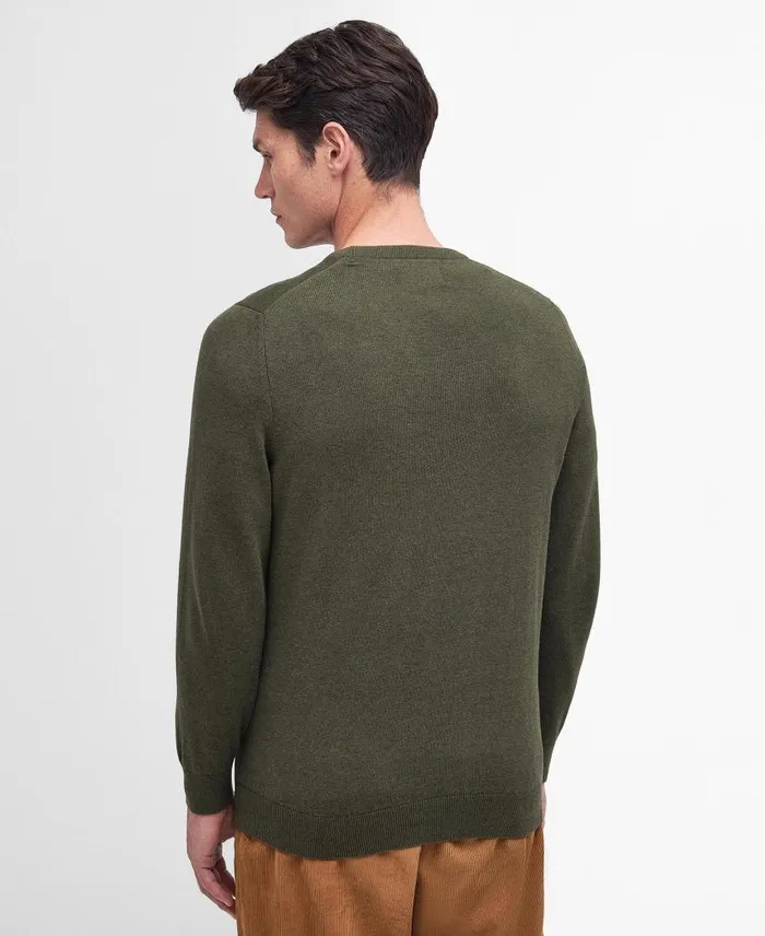 Pima Cotton Knitted Jumper Fired Brick Men Barbour Jumpers