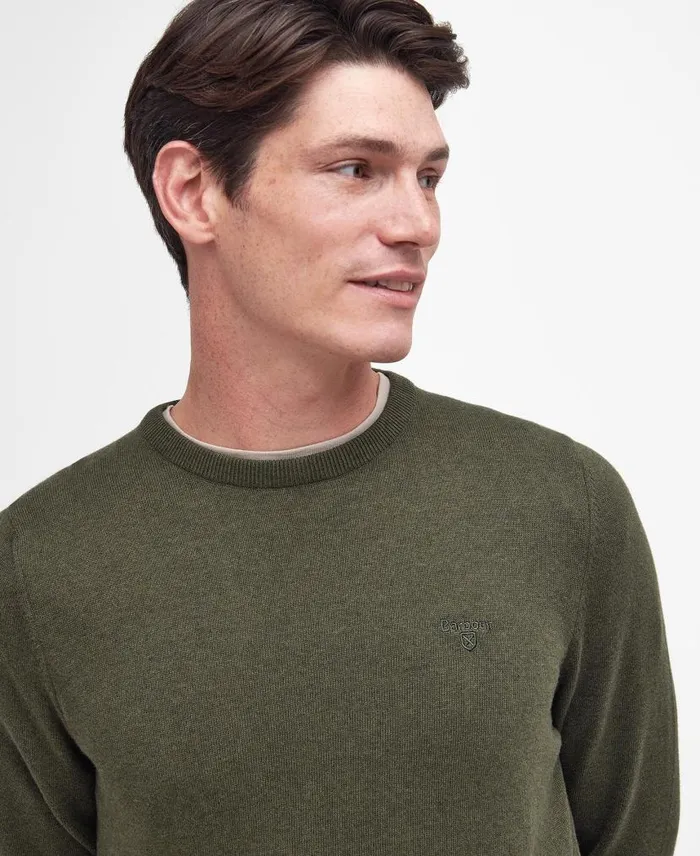Pima Cotton Knitted Jumper Fired Brick Men Barbour Jumpers