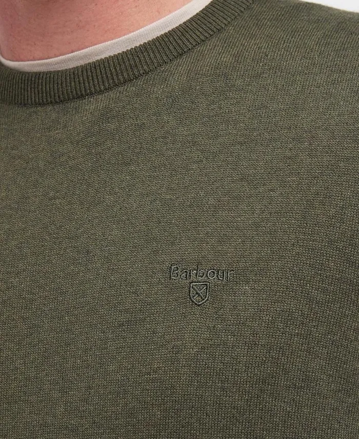 Pima Cotton Knitted Jumper Fired Brick Men Barbour Jumpers