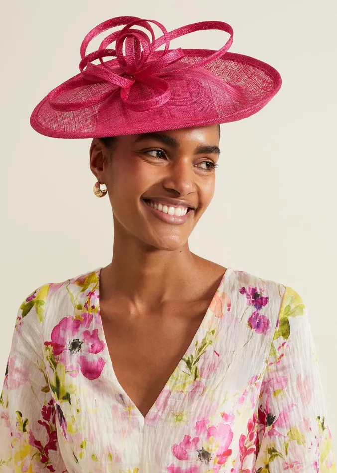 Pink Triple Twist Midi Disc Fascinator Pink Women Phase Eight Fascinators and Hats