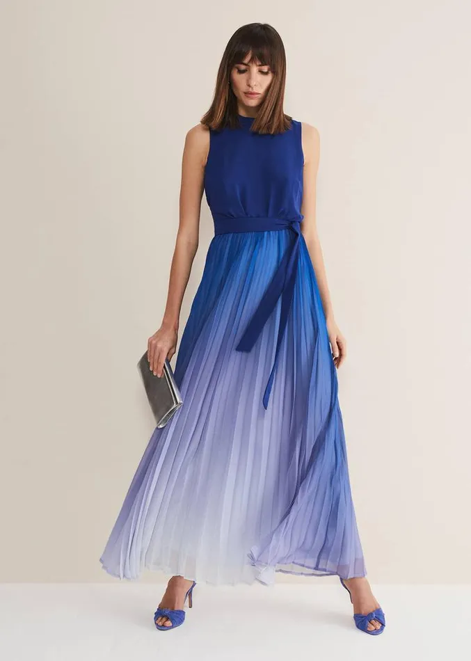 Piper Ombre Maxi Dress Blues Women Phase Eight Dresses