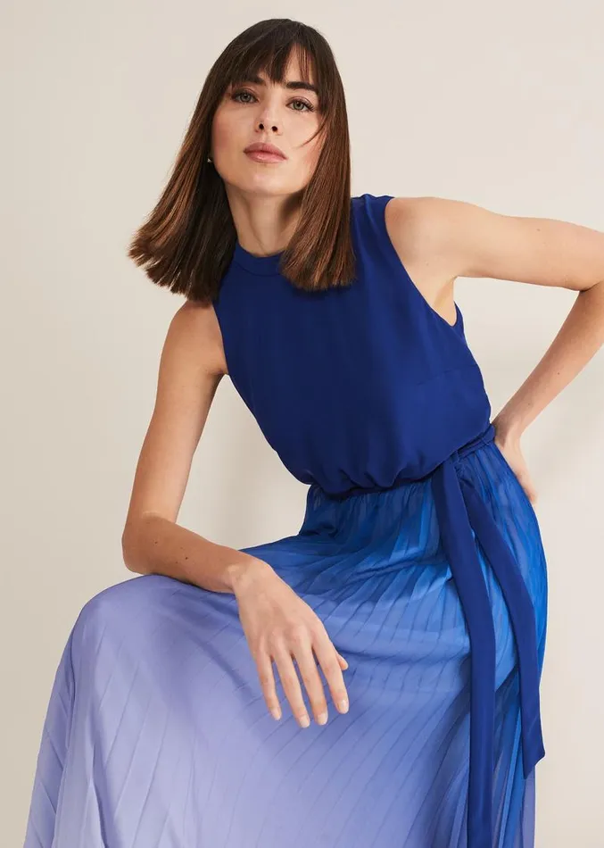 Piper Ombre Maxi Dress Blues Women Phase Eight Dresses