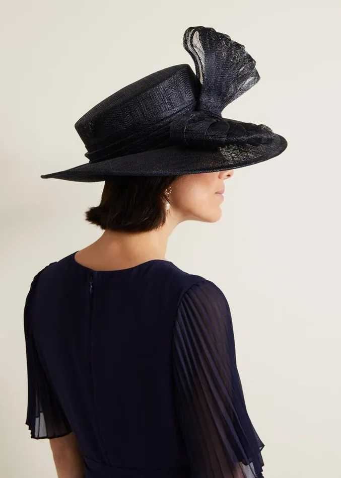 Pleat Bow Hat Navy Women Phase Eight Fascinators and Hats