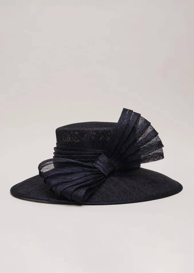 Pleat Bow Hat Navy Women Phase Eight Fascinators and Hats