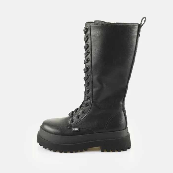 Pluto Lace Up Hi Black Buffalo Boots and AnkleBoots