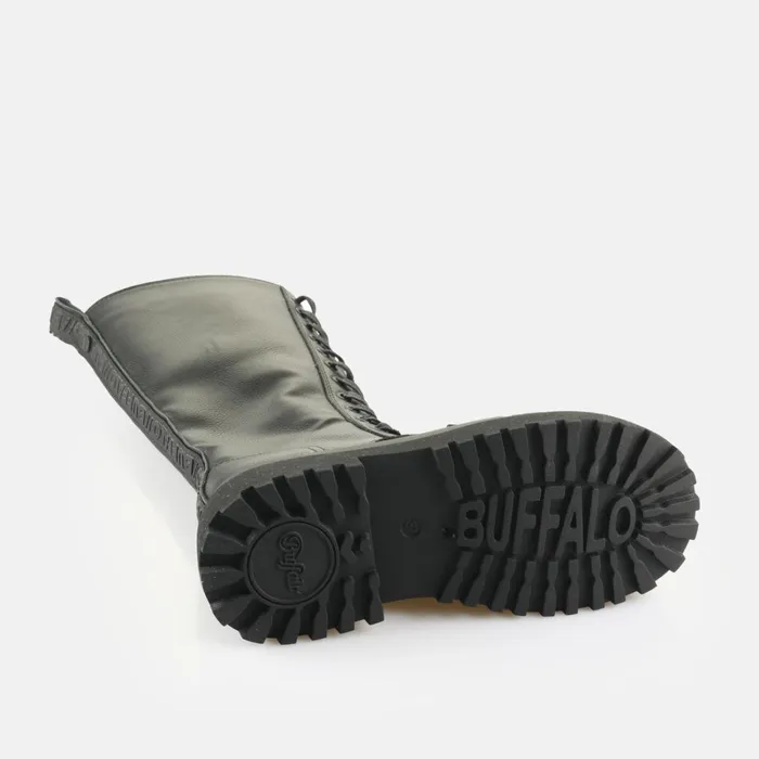 Pluto Lace Up Hi Black Buffalo Boots and AnkleBoots