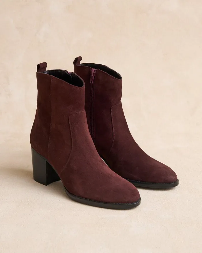 Polin Et Moi Ankle Boots Vinela Heel Wine Women Ankle Boots