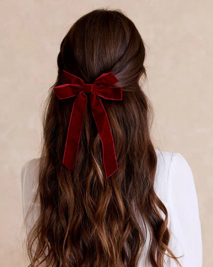 Polin Et Moi Bow Reena Velvet Garnet Women Hair Accessories