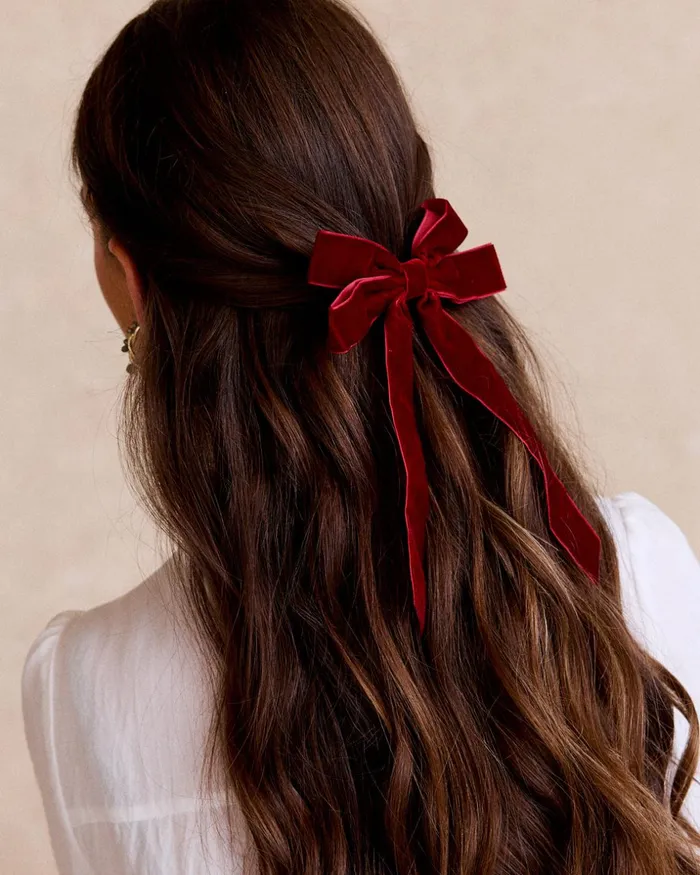 Polin Et Moi Bow Reena Velvet Garnet Women Hair Accessories