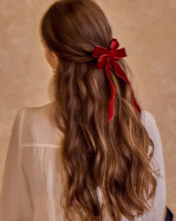 Polin Et Moi Bow Reena Velvet Garnet Women Hair Accessories