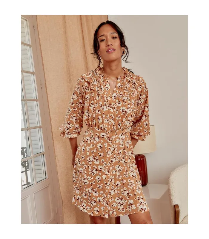 Polin Et Moi Cris Short Dress Camel Women Dresses And Jumpsuits