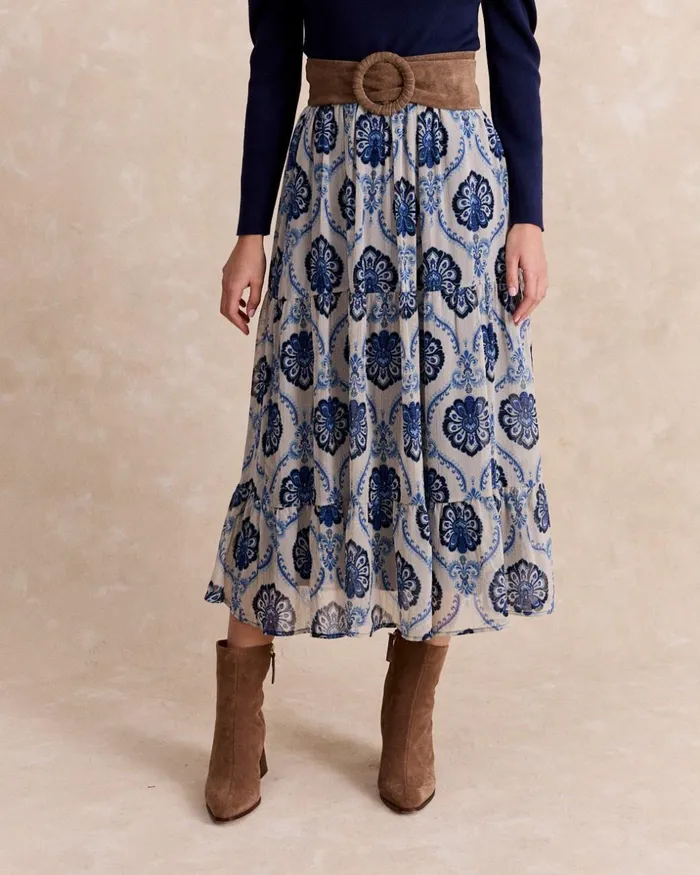 Polin Et Moi Damisa Flower Skirt Denim Women Skirts