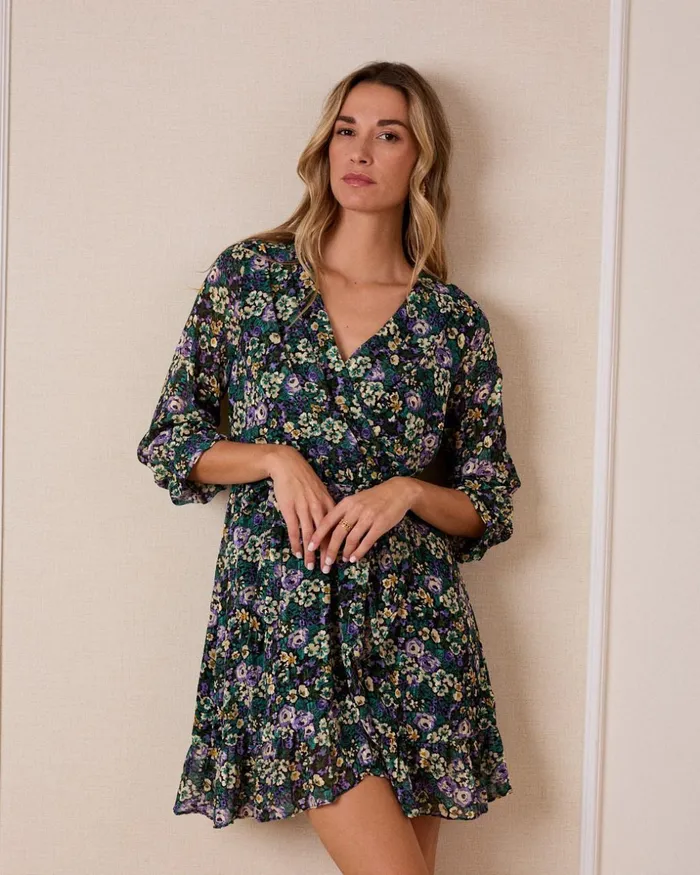 Polin Et Moi Emilia Short Dress Green Forest Women Dresses And Jumpsuits