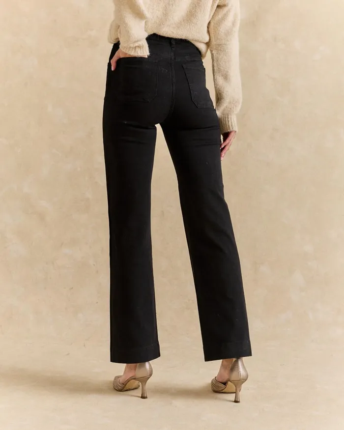 Polin Et Moi Irina Denim Pants Black Women Trousers Polin Et Moi Irina Denim Pants Black Women Trousers