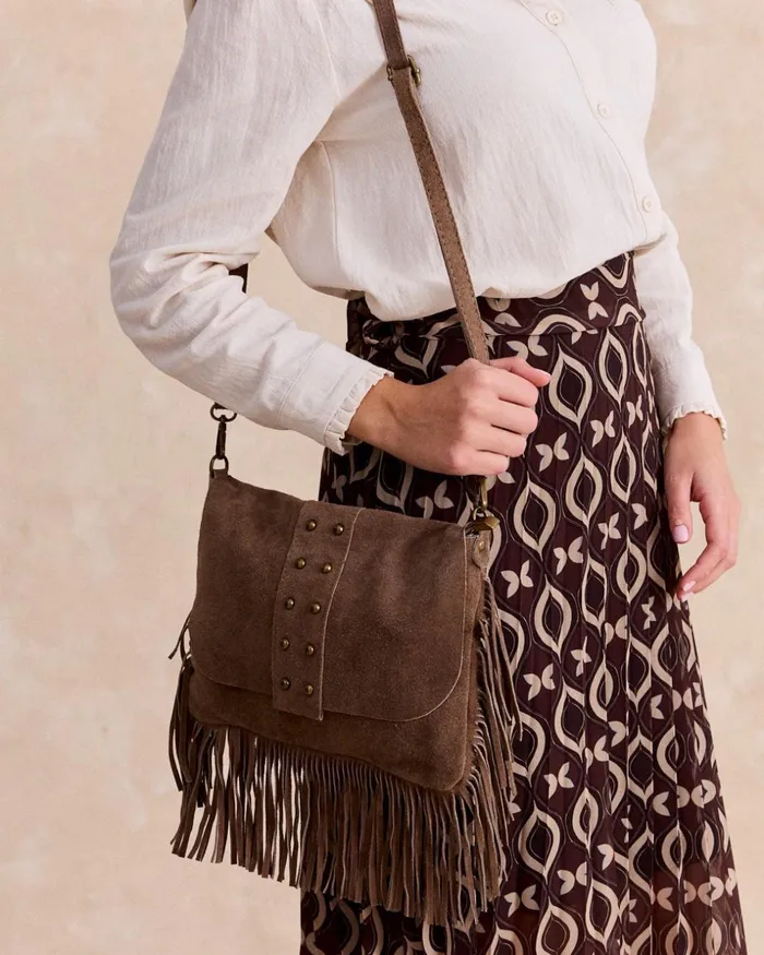 Polin Et Moi Khota Stud Bag Brown Women Bags