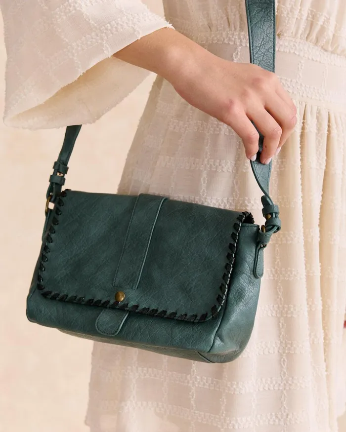 Polin Et Moi Lurex Rennes Green Crossbody Bag Oil Women Bags
