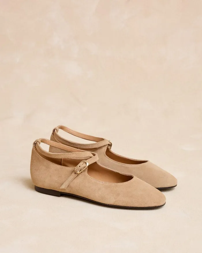 Polin Et Moi Mary Jane Buckle Novina Camel Women Flats Polin Et Moi Mary Jane Buckle Novina Camel Women Flats