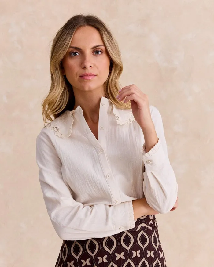Polin Et Moi Melissa Collar Shirt Raw Women Blouses And Shirts