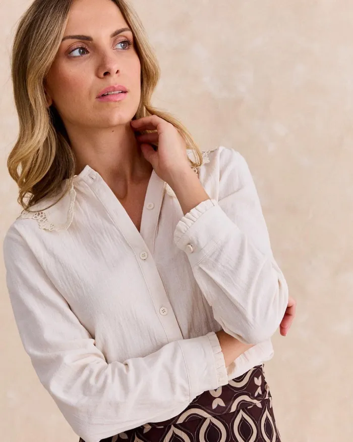 Polin Et Moi Melissa Collar Shirt Raw Women Blouses And Shirts Polin Et Moi Melissa Collar Shirt Raw Women Blouses And Shirts