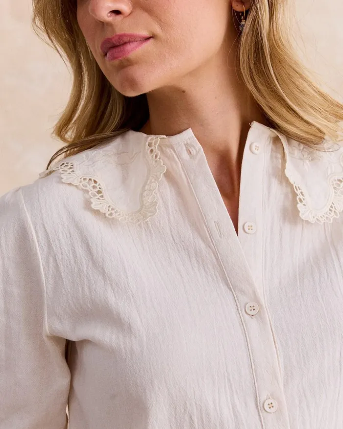 Polin Et Moi Melissa Collar Shirt Raw Women Blouses And Shirts Polin Et Moi Melissa Collar Shirt Raw Women Blouses And Shirts