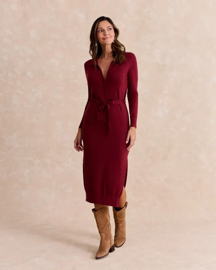Polin Et Moi Oak Knitted Dress Bordeaux Women Dresses And Jumpsuits Polin Et Moi Oak Knitted Dress Bordeaux Women Dresses And Jumpsuits