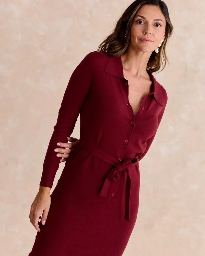 Polin Et Moi Oak Knitted Dress Bordeaux Women Dresses And Jumpsuits Polin Et Moi Oak Knitted Dress Bordeaux Women Dresses And Jumpsuits