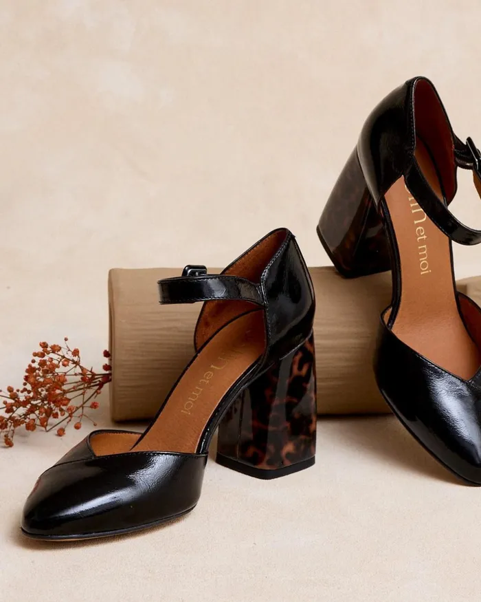 Polin Et Moi Parmina Heel Shoe Black Women Heels
