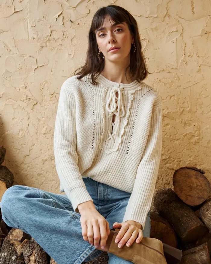 Polin Et Moi Sweater Bow Anelady Raw Women Cardigans And Sweaters