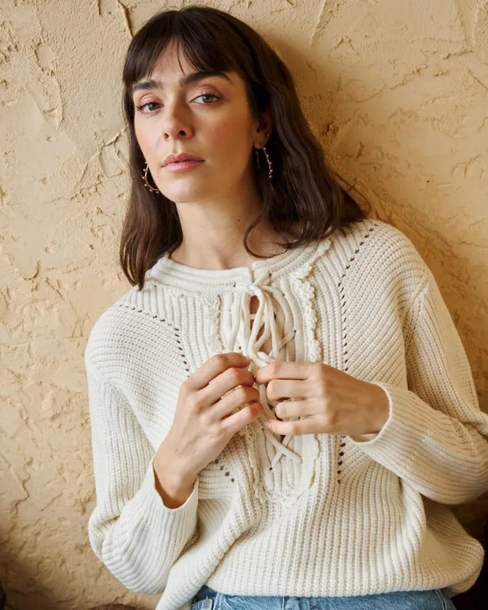Polin Et Moi Sweater Bow Anelady Raw Women Cardigans And Sweaters Polin Et Moi Sweater Bow Anelady Raw Women Cardigans And Sweaters
