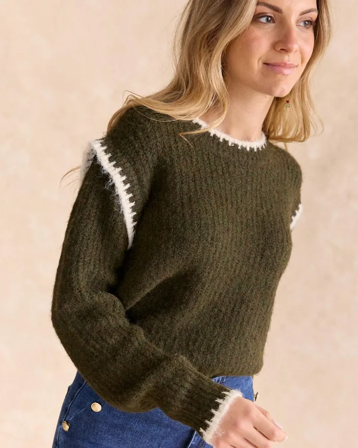 Polin Et Moi Sweater Knitted Puri Kaki Women Cardigans And Sweaters Polin Et Moi Sweater Knitted Puri Kaki Women Cardigans And Sweaters