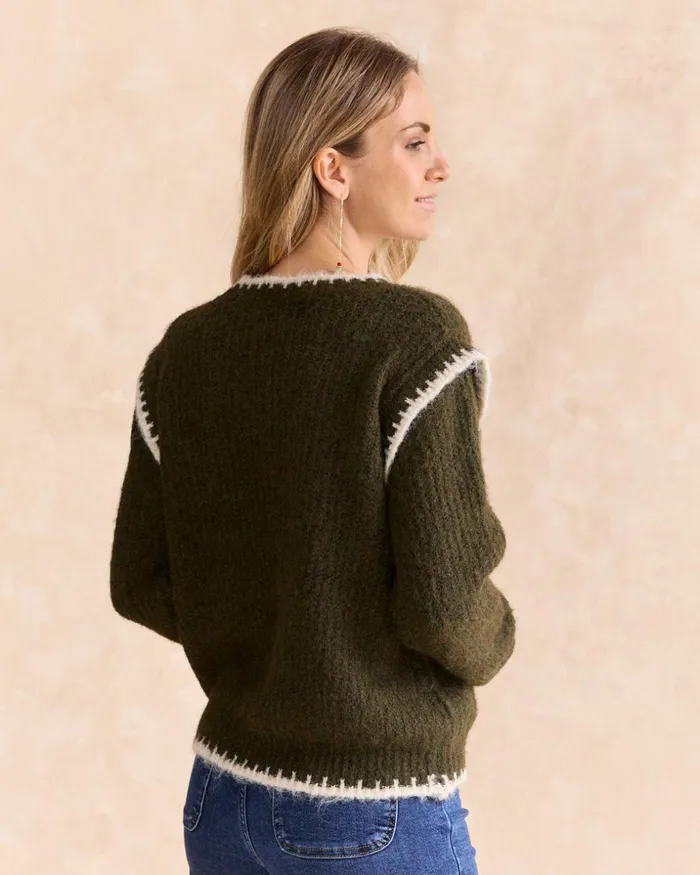 Polin Et Moi Sweater Knitted Puri Kaki Women Cardigans And Sweaters Polin Et Moi Sweater Knitted Puri Kaki Women Cardigans And Sweaters