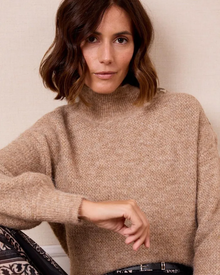 Polin Et Moi Sweater Knitted Theodora Camel Women Cardigans And Sweaters Polin Et Moi Sweater Knitted Theodora Camel Women Cardigans And Sweaters