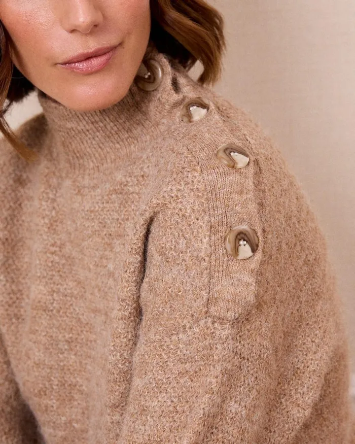 Polin Et Moi Sweater Knitted Theodora Camel Women Cardigans And Sweaters Polin Et Moi Sweater Knitted Theodora Camel Women Cardigans And Sweaters