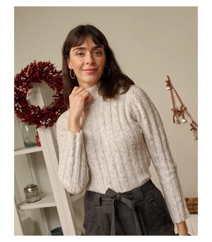 Polin Et Moi Sweater Perlas Ibaira Grey Women Cardigans And Sweaters