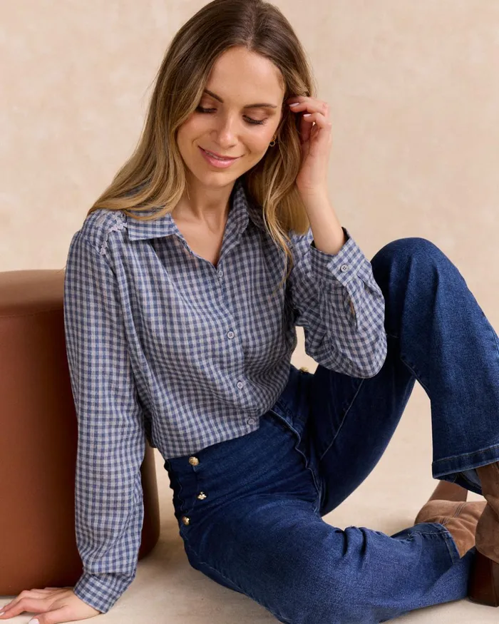 Polin Et Moi Vichy Eda Shirt Denim Women Blouses And Shirts Polin Et Moi Vichy Eda Shirt Denim Women Blouses And Shirts
