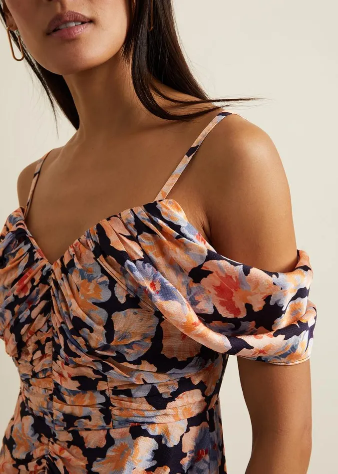 Prudence Cold Shoulder Midi Dress Multicoloured Women Phase Eight Dresses