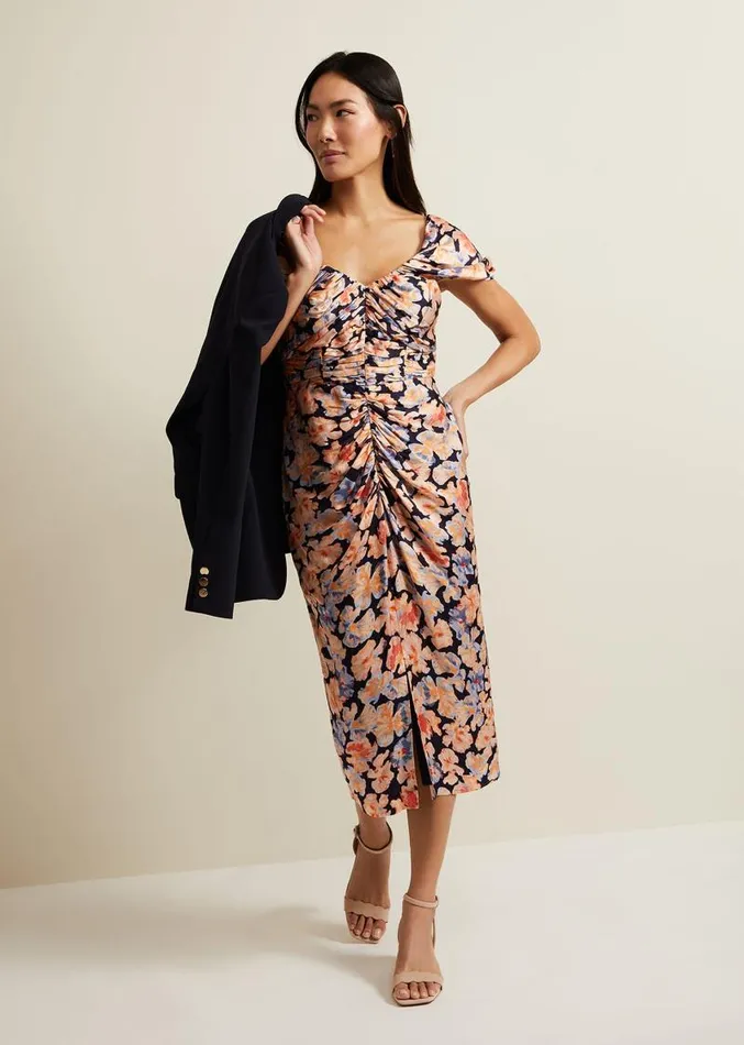 Prudence Cold Shoulder Midi Dress Multicoloured Women Phase Eight Dresses