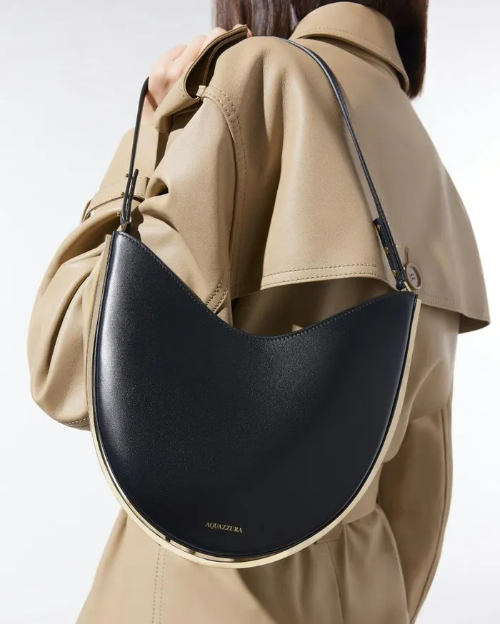 Purist Hobo Black Women Aquazzura Shoulder Bags Purist Hobo Black Women Aquazzura Shoulder Bags